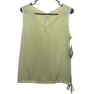 Columbia Medium Womens Tank Top Sleeveless Athletic Workout‎ Drawstring Yellow